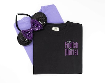 Foolish Mortal embroidered Tshirt, Haunted Mansion shirt, Ghost Host t-shirt, Disney Shirt, Disney tshirt, Disney Tanktop
