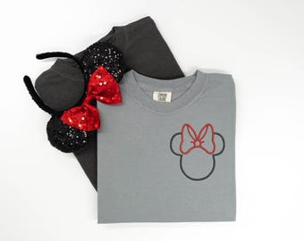 Minnie Mouse Embroidered Comfort Colors T-shirt