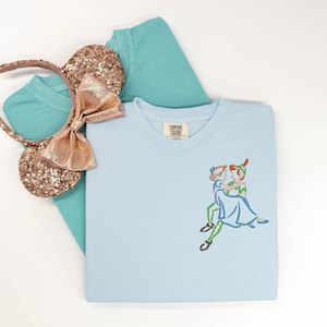 Peter Pan and Wendy embroidered T-shirt, Wendy shirt, Peter Pan sweatshirt, Neverland t-shirt, Disney Shirt, Disney tshirt, Disney Tanktop