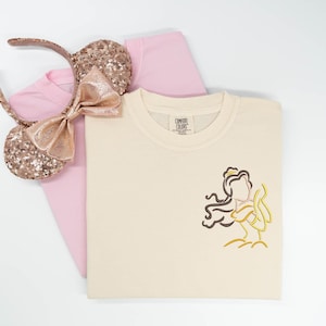 Belle embroidered Tshirt, Belle embroidered shirt, Beauty and the Beast t-shirt, Disney Princess Shirt, Disney tshirt, Disney Tanktop