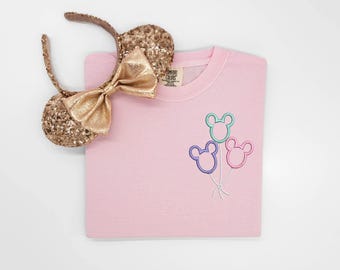 Disney Balloons embroidered Tshirt, Mickey Balloons embroidered shirt, Balloons t-shirt, Disney Shirt, Disney tshirt, Disney Tanktop