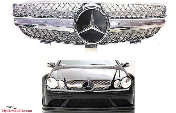 2003 2004 2005 2006 2007 2008 2009 CLK AMG style grille black-chrome with star factory replacement brand new CLK320 CLK230 CLK350 CLK500