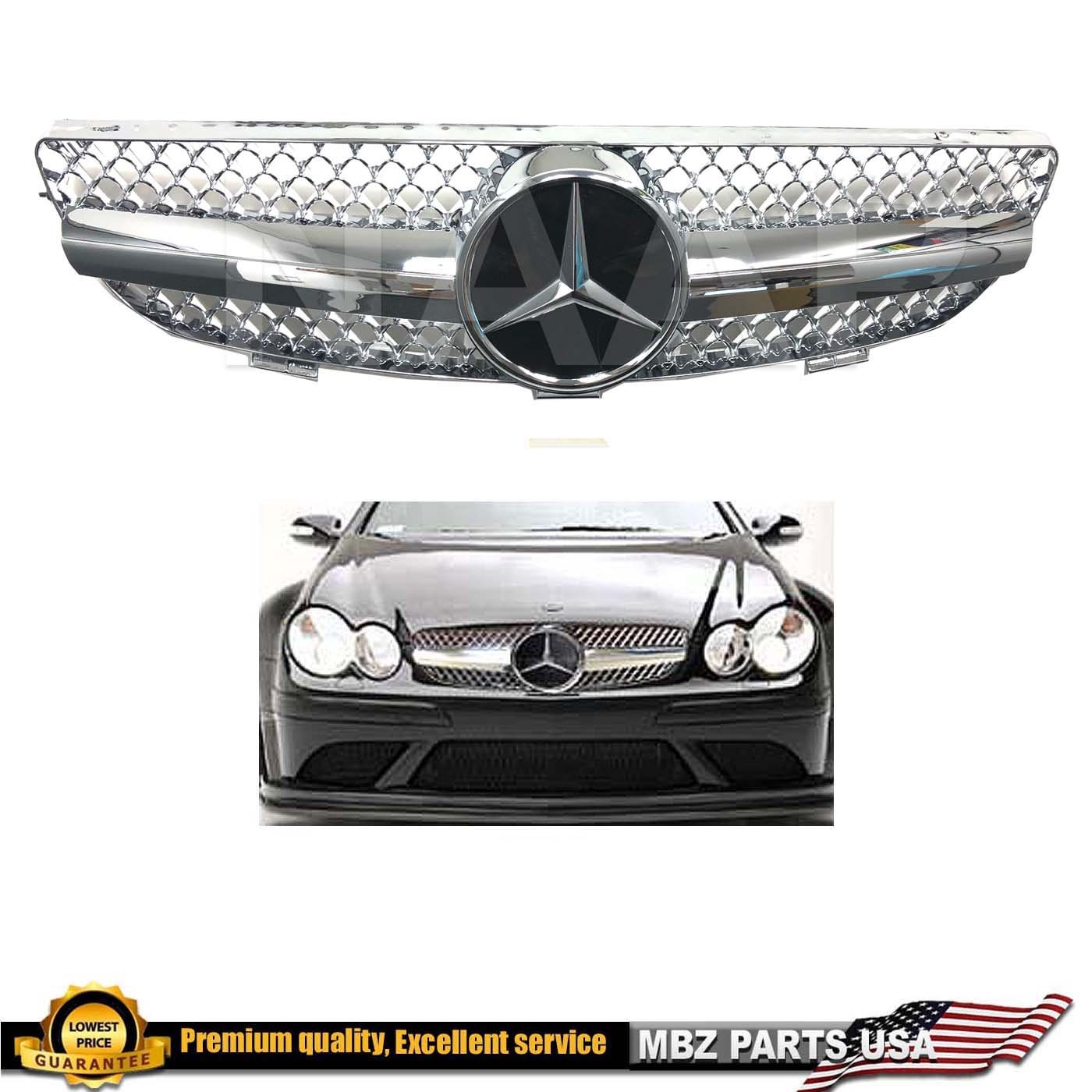 2003 2004 2005 2006 2007 2008 2009 CLK AMG style grille black-chrome with star factory replacement brand new CLK320 CLK230 CLK350 CLK500 2003 2004 2005 2006 2007 2008 2009 CLK AMG style grille black-chrome with star factory replacement brand new CLK320 CLK230 CLK350 CLK500