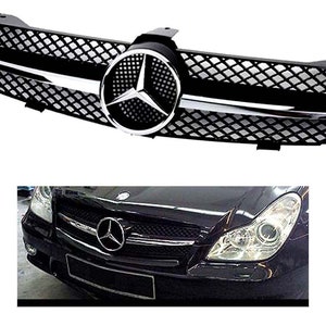 CLS W219 2006 2007 2008 Black with chrome star grille New. CLS500 CLS550 CLS600 CLS63 #322 D