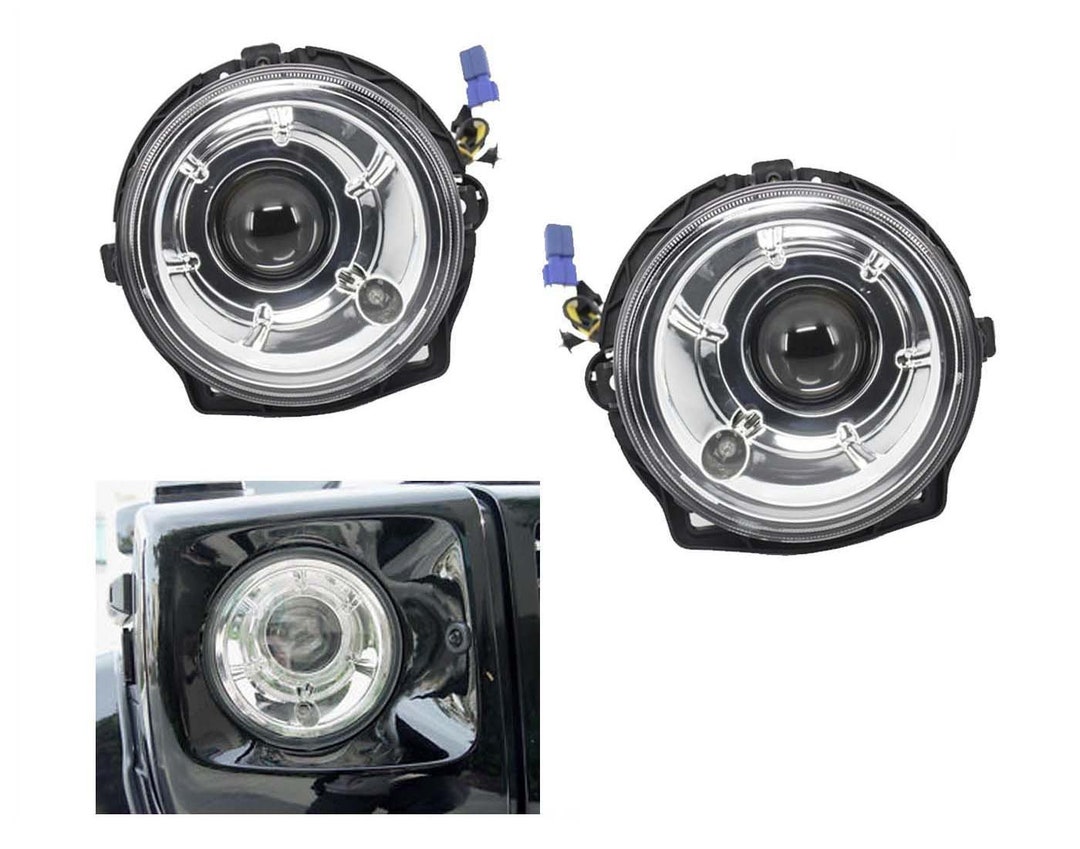 thumbnail image 2 of G63 Style Black Projector Headlights For G-Wagon W463 – Fits G500 G550 G55 2000-2006 2 of 6