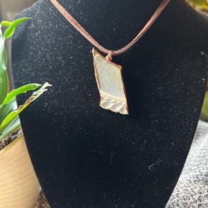 Pale Blue Patterned Sea Pottery pendant