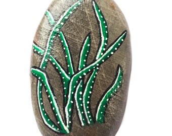 Unique Plant Rock Painting | Spring Painted Rock | Rock Painting | Stone Painting | Rock Art | Spring Decor |