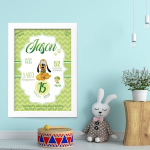 Imagen de nacimiento personalizada con marco A4