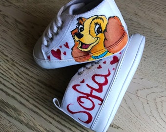 Hand painted baby shoes personalized with name