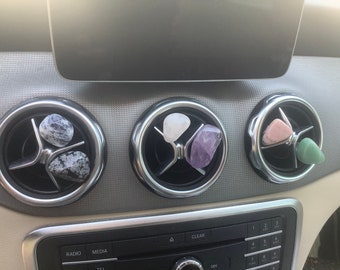 Crystal car protection stones, crystal car vent clips,air vent crystals,crystal gemstone car accessory. Gemstone car air vent charm.