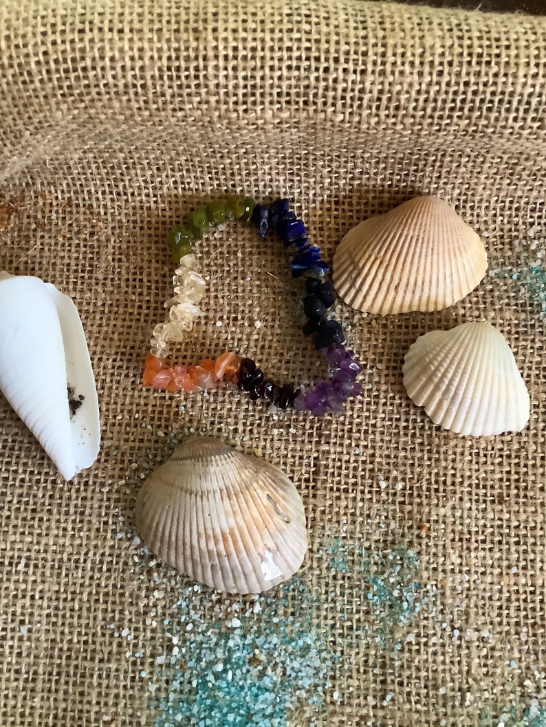Healing Chakra chip gemstone bracelet