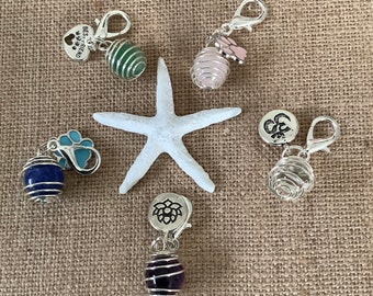 Healing Crystal Pet Collar Charm, Gemstone Amulet