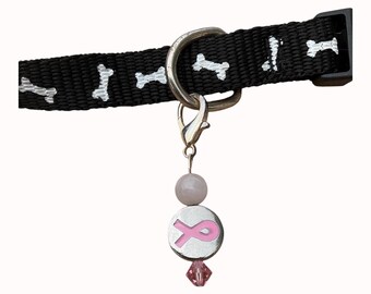 Rose Quartz Healing Pet Collar Charm, Rescue Gift