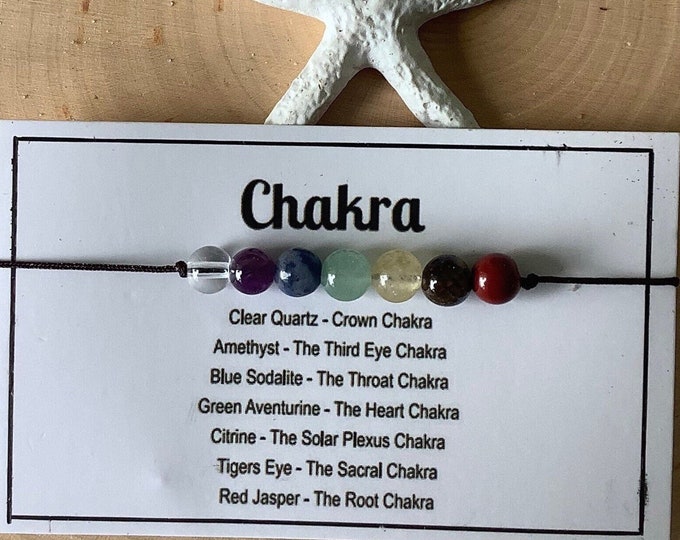 Chakra natural gemstone crystal adjustable emotional support bracelet,grounding bracelet,yoga bracelet gift.