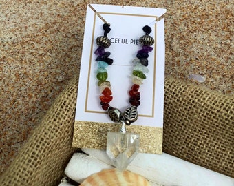 Chakra Apophyllite healing gemstone necklace