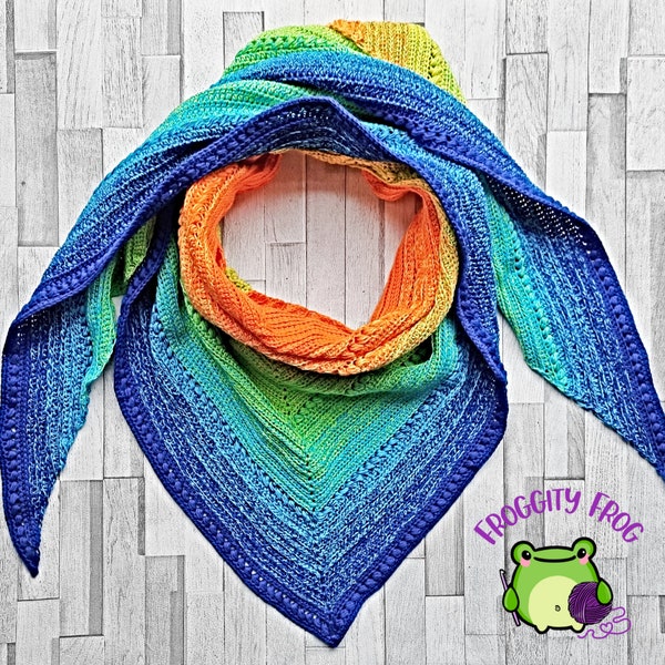 String Of Pearls Triangular Scarf Crochet Pattern | Triangular Shawl Crochet Pattern | Crochet Pattern For A Cotton Yarn Cake