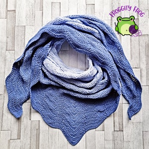 Ocean Waves Triangular Shawl Crochet Pattern | Maritime Themed Triangle Scarf Crochet Design | Sea Ripple Shawl Crochet Pattern