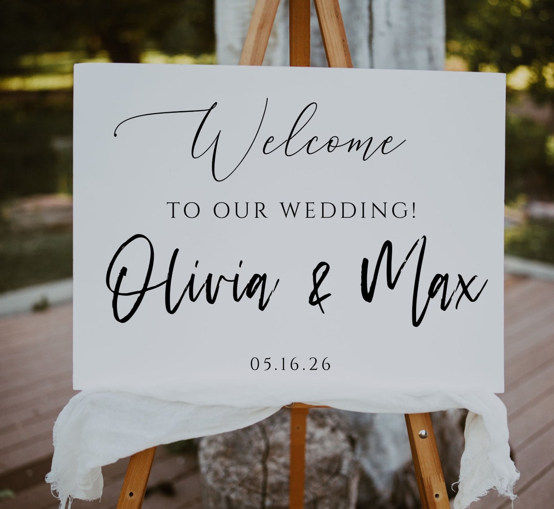 Editable Wedding Sign, Printable Wedding Welcome Sign, Modern ...