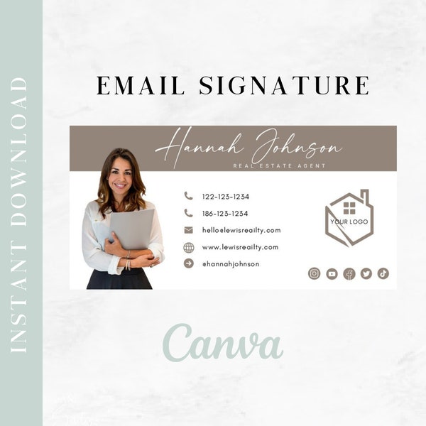 Professional Email Signature Design Logo Template, Best Seller Marketing Tool, Professional Real Estate Picture Signature, Realtor Gmail