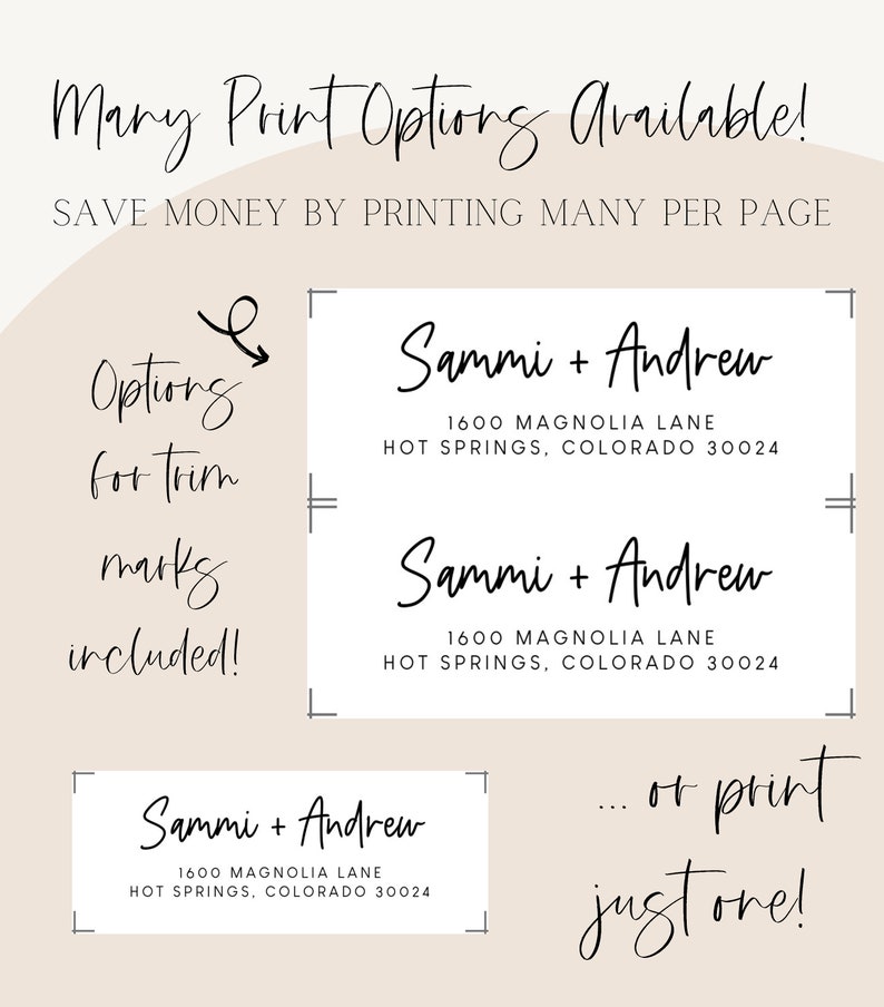 SOFIA Printable Address Label Template, Editable Recipient Address Label, DIY Envelope Address