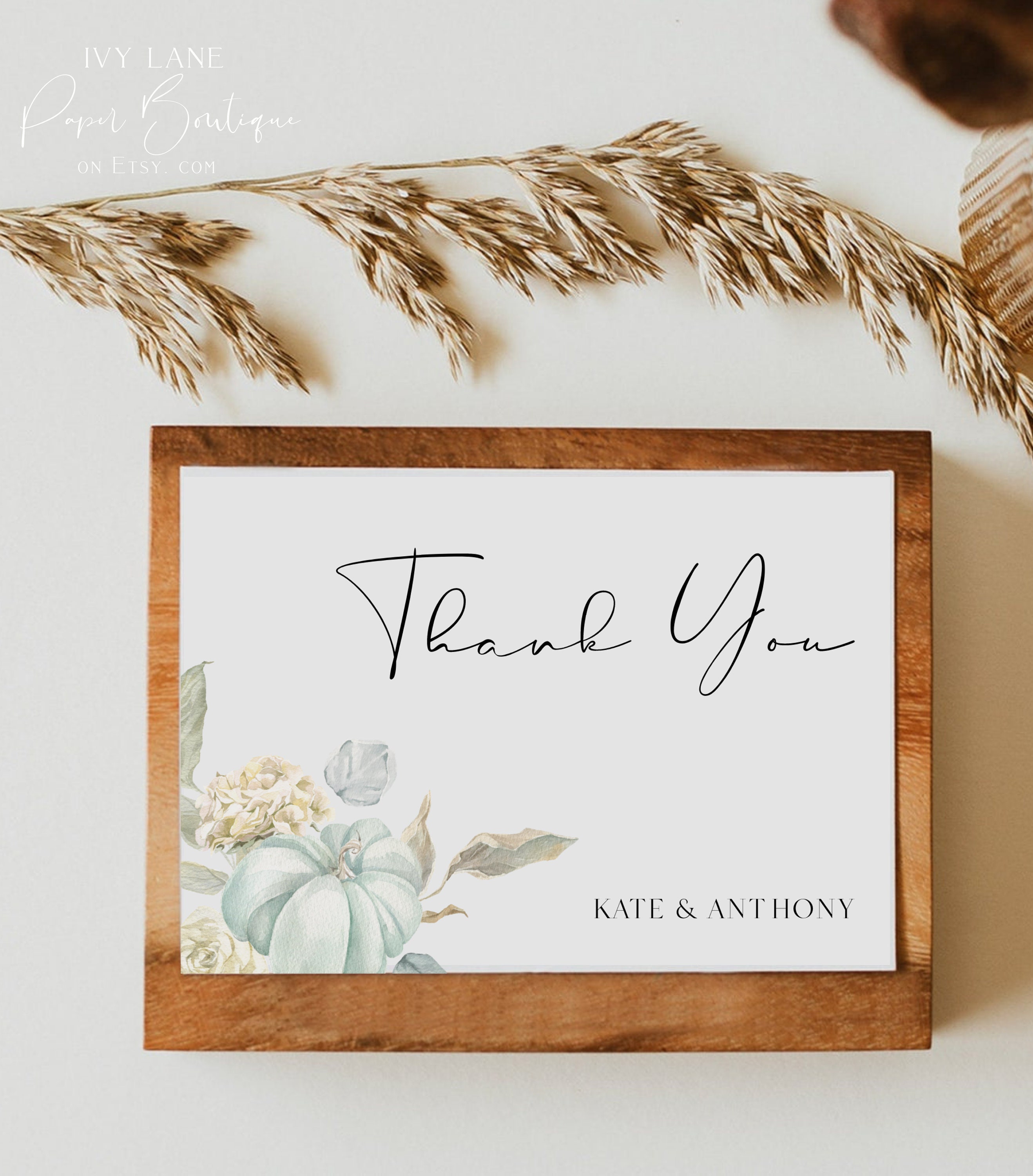 HEIRA Sage Green Dusty Blue White Pumpkin Wedding Thank - Etsy