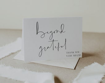 LUXE | Beyond Grateful Thank You Cards, Modern thank you card,Minimal thank you card,  Perfect for: Wedding, Bridal Shower, Baby Shower