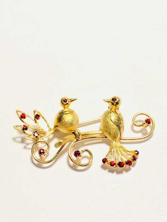 VTG 18k Gold Unoaerre Bird Brooch