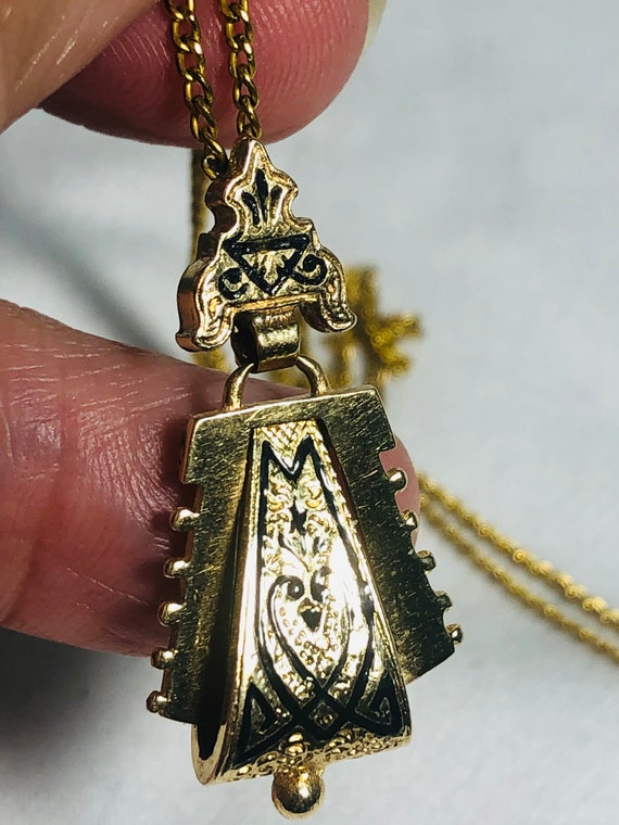 Rare! 14k Deco Pendant - image 8