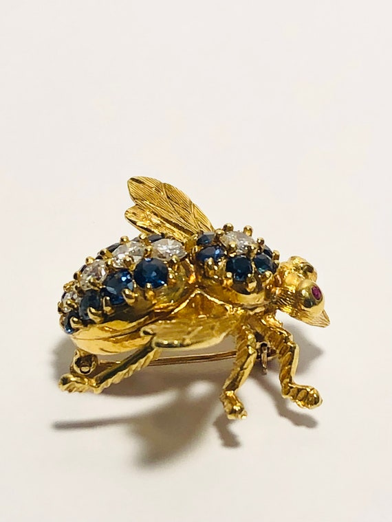 Rare Large 18k Herbert Rosenthal Ruby, Sapphire, … - image 10