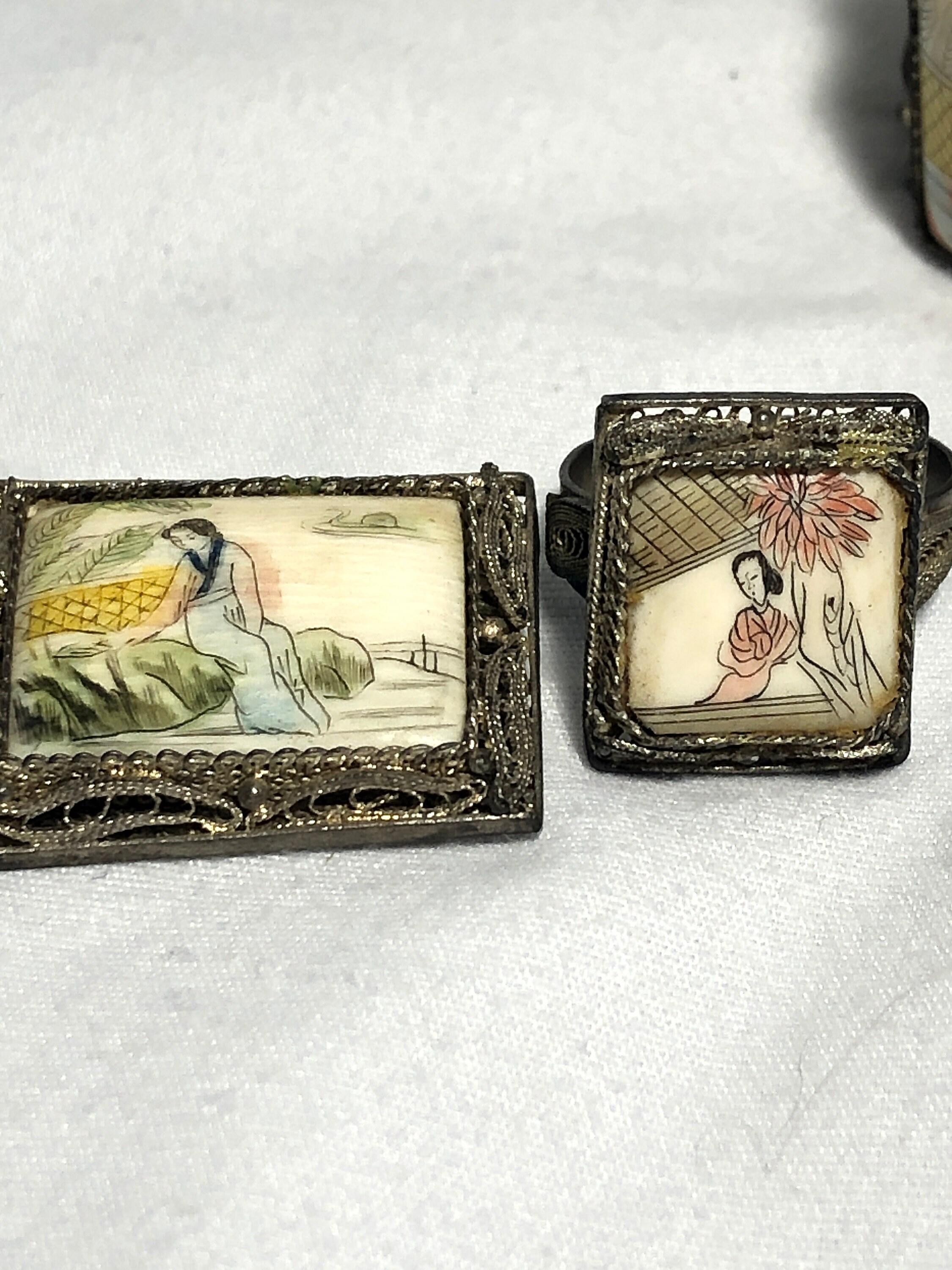 Antique Silver Chinese Export Jewelry Set - Etsy