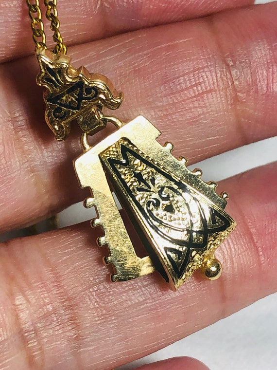 Rare! 14k Deco Pendant - image 6