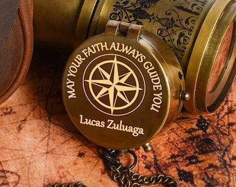 Personalized Compass,First Communion Gift, Confirmation Gift, Baptism Gift, Religious Gift,Personalized Compass,Custom Engraved Compass