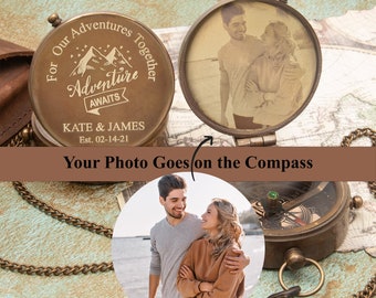 Couple Anniversary Gift, Personalized gift compass , Gift for him Engraved compass , Gift for Dad, Boyfriend Gift for Men, Gift for Husband