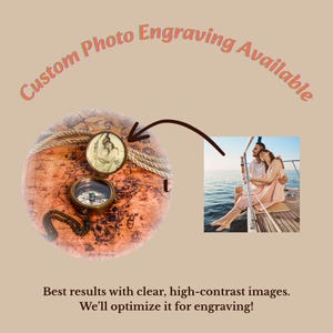 Personalized Brass Compass Anniversary Gift for Boyfriend, Wedding Gifts for Couples image 2