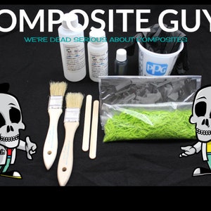 DIY Forged Carbon Fiber Kit With Real Chopped Carbon Fiber and Lime Green Fiberglass