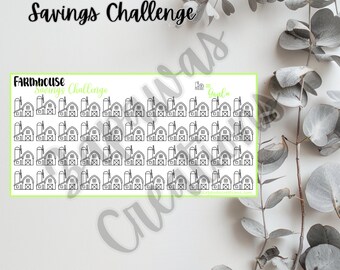 Farmhouse Savings Challenge | Digital Download | Cash Budgeting