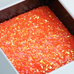 Neon Orange || Orange Color || Polyester || Solvent Resistant || Glitter