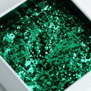 Smaragd || Grün Glitzer || Chunky Glitzer || Polyester Glitzer || Lösemittelbeständig