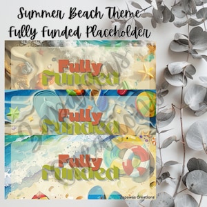 Summer Beach Money Placeholder | Digital Download | Fully Funded Slips | Set of 3