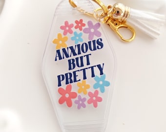 Funny Acrylic Motel Keychain: Retro Novelty Keyring
