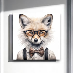 Urban Farm Arctic Fox | Dapper Fox | Arctic Animals Wall Art | Fox Decor | Arctic Animals | Artic Fox | Fox Art Print | White Fox | Cute Fox