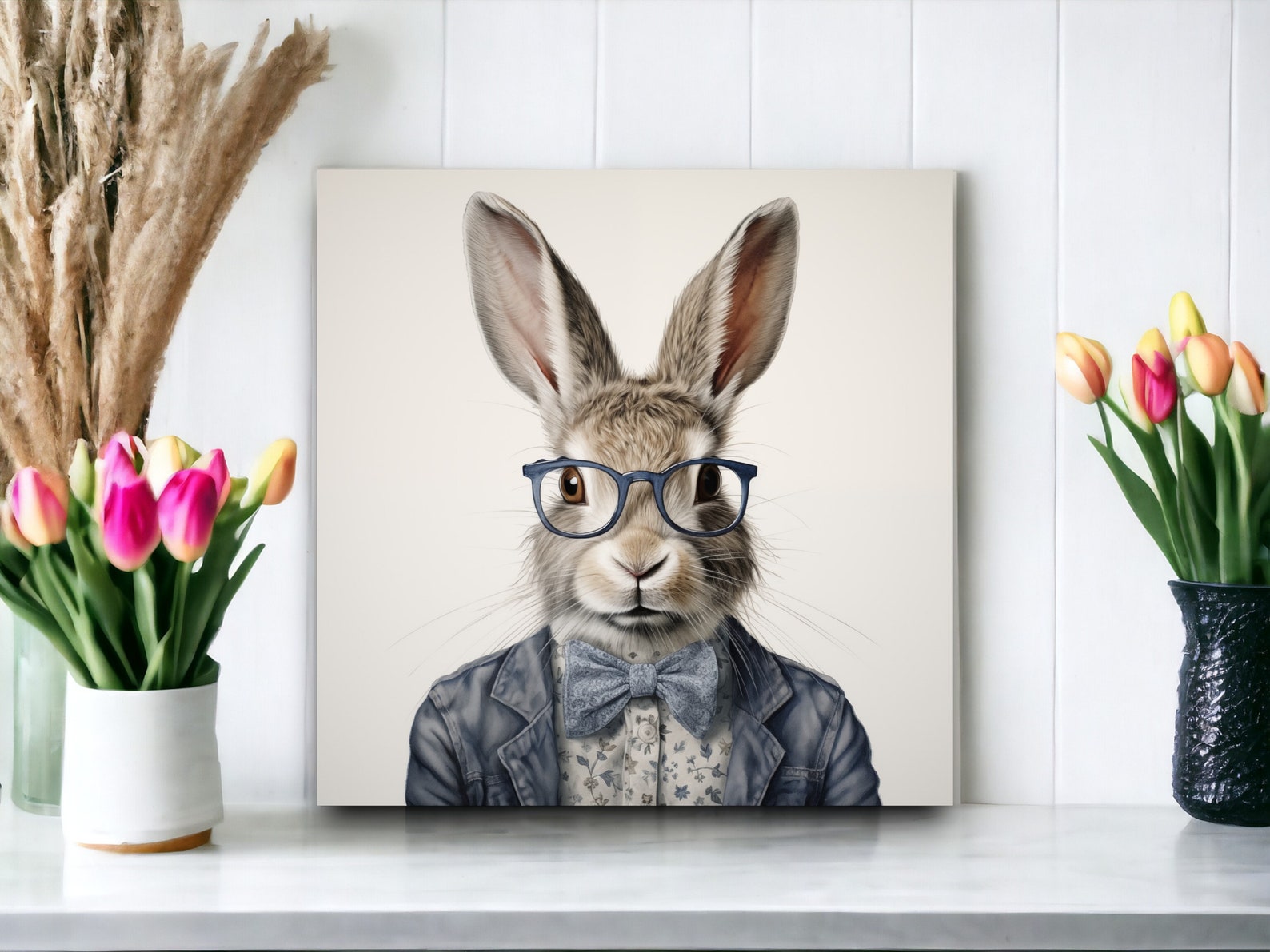 Urban Farm Rabbit Print | Bunny Portrait | Cute Bunny Print | Victorian ...