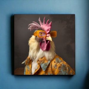 Urban Farm Rooster Decor | Rustic Rooster Wall Art | Rooster Painting | Colorful Rooster | Rooster | Rooster Gifts | Rustic Rooster