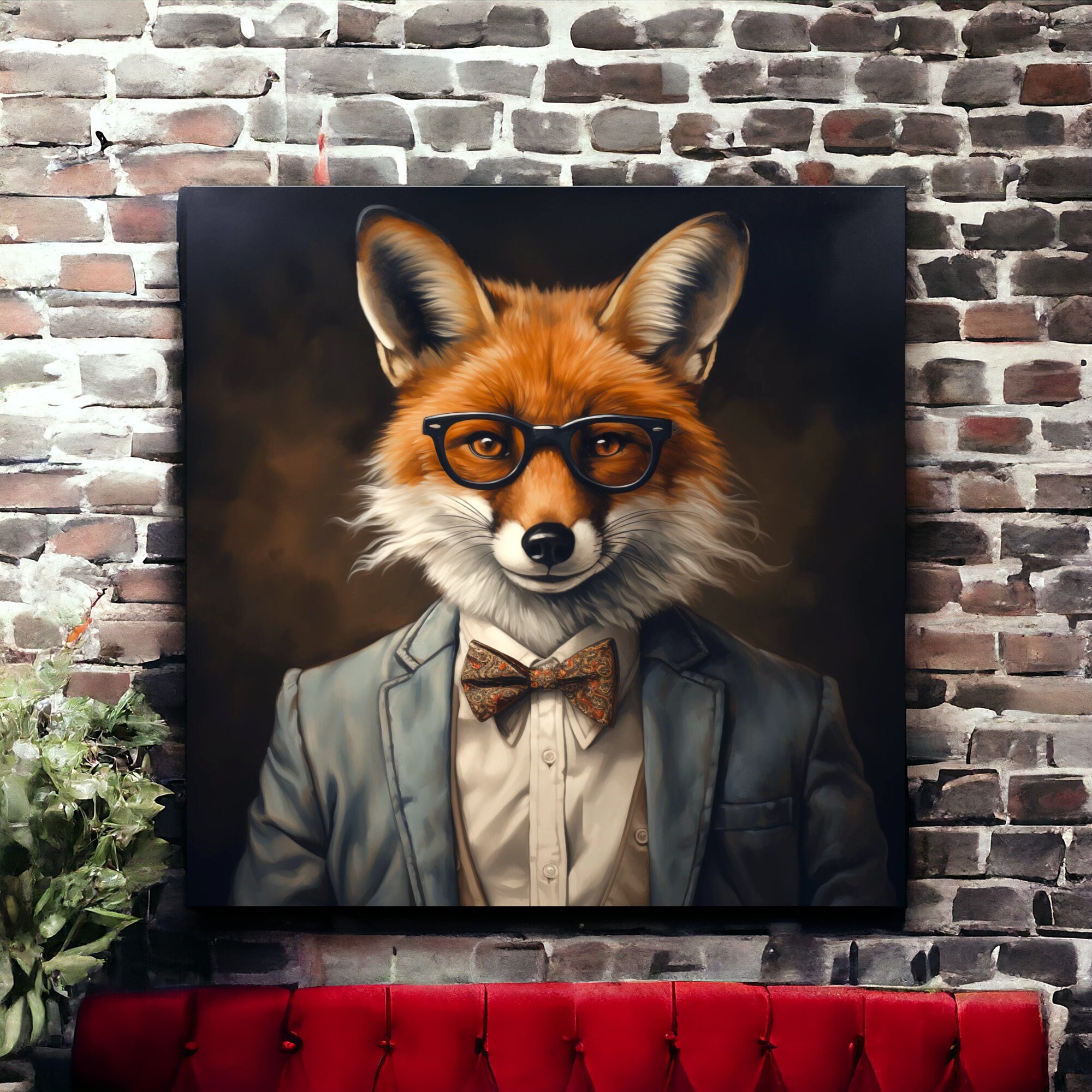 Work Fox Urban Farm Fox Artwork | Fox With Glasses | Victorian Animal Portrait ...