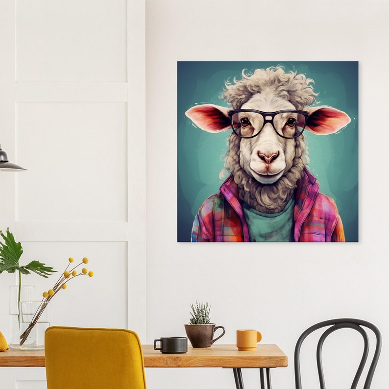 Urban Farm Cute Sheep Print English Sheep Sheep Wall Art Cute Sheep
