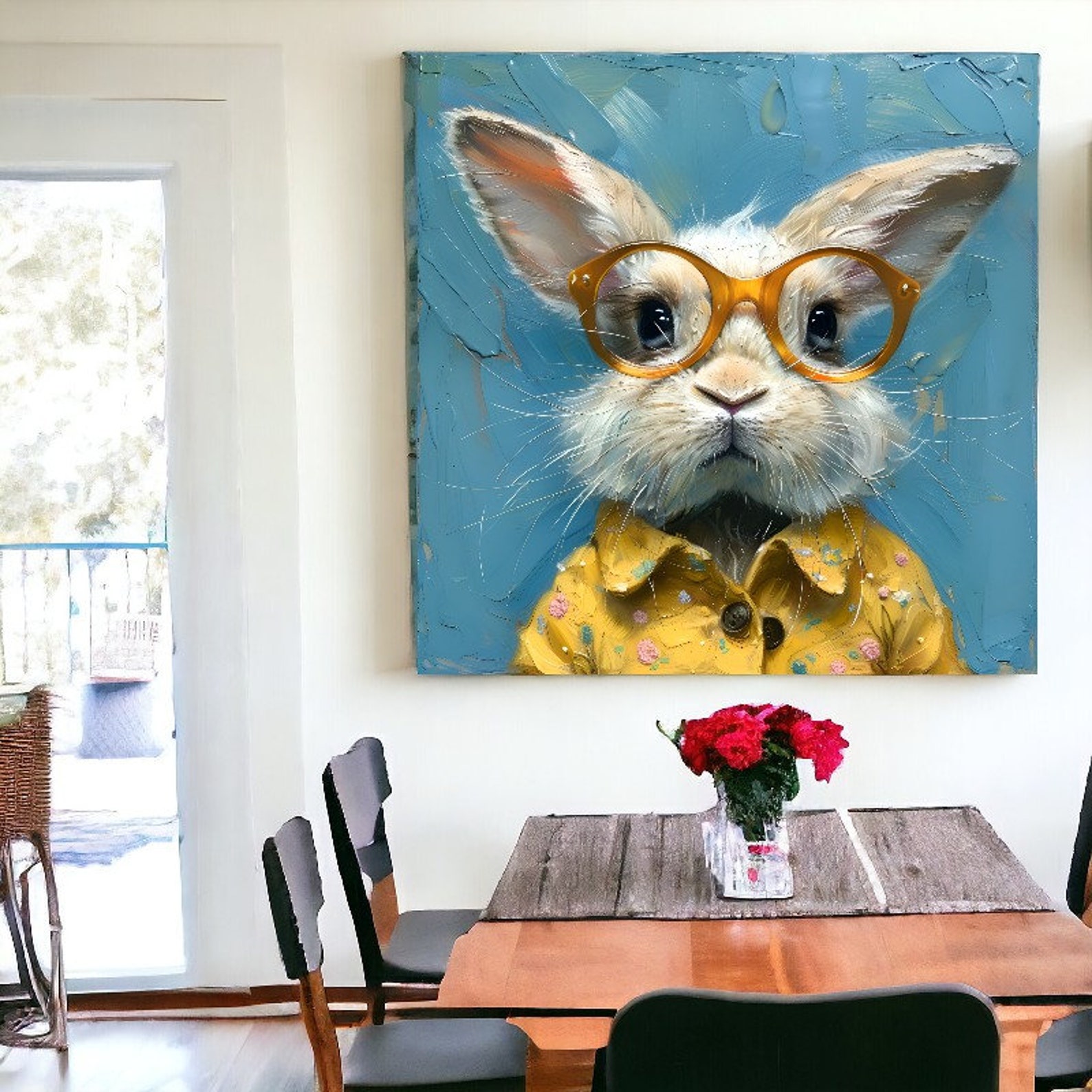 Urban Farm Bunny Portrait | Rabbit Print | Cute Easter Bunny | Easter ...