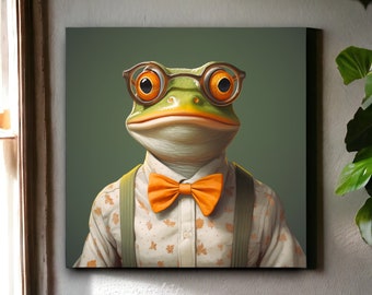 Urban Farm Frog Art Print | Cute Frog Gifts | Cute Frog Art | Vintage Frog Art | Frog Print Art | Frog Artwork | Animal Portrait Victorian