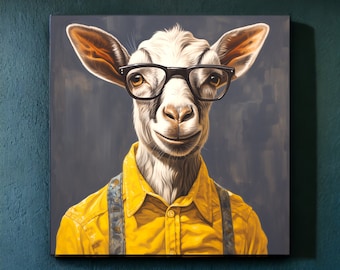 Granja urbana Billy Goat / Arte de la pared de cabra / Cabra de granja / Amante de la cabra / Regalos de cabra / Acuarela de cabra / Cabra linda / Regalos divertidos de cabra / Regalo de mamá cabra