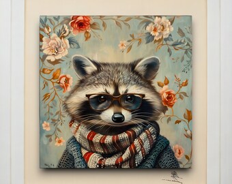 Urban Farm Racoon Wall Art | Raccoon Art | Cute Raccoon | Raccoon Gift | Racoon | Racoon Art Print | Racoon Art | Racoon Gifts | Raccoon