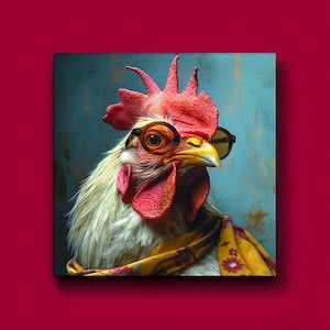 Urban Farm Rooster Painting | Rooster Gifts | Rooster | Rustic Rooster Wall Art | Colorful Rooster | Rooster Decor | Rustic Rooster